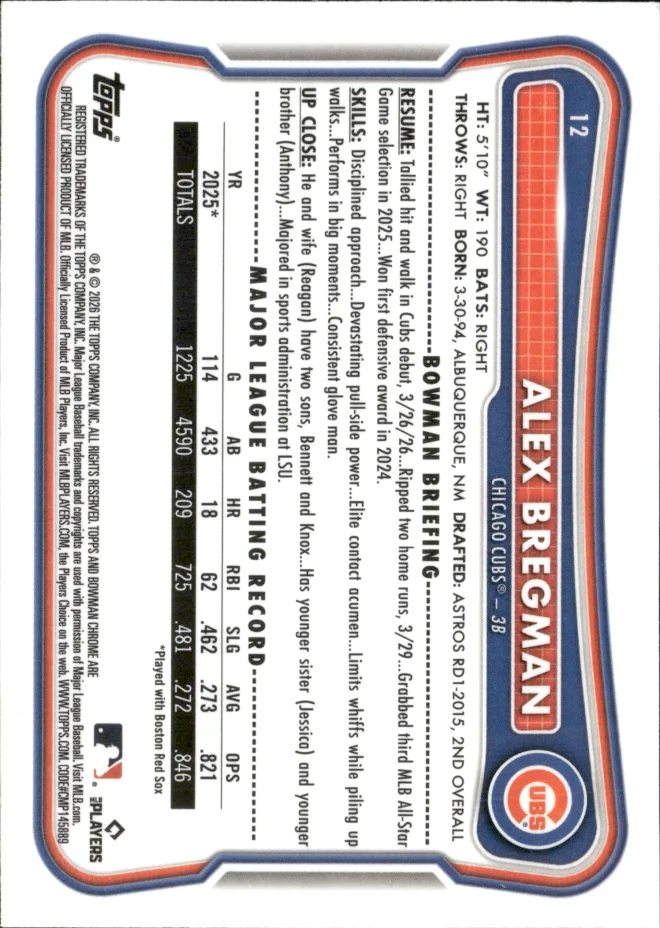 Alex Bregman card back