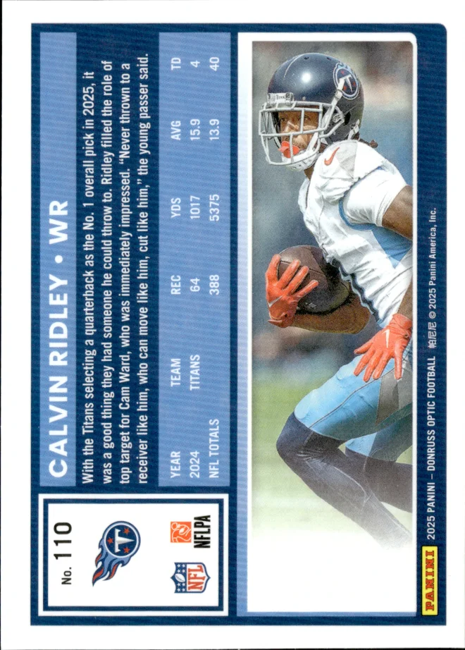 Calvin Ridley card back