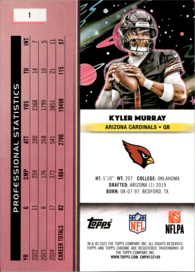 Kyler Murray card back