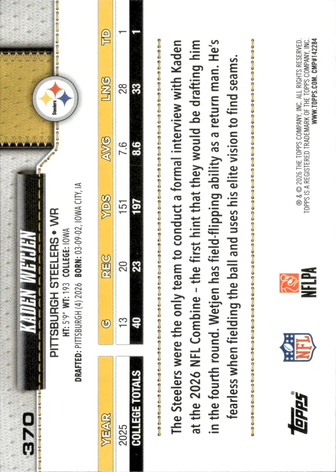 Kaden Wetjen card back