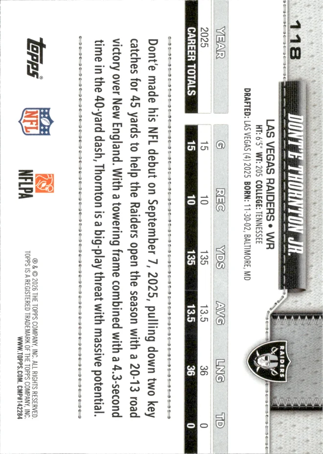 Dont'e Thornton Jr. card back