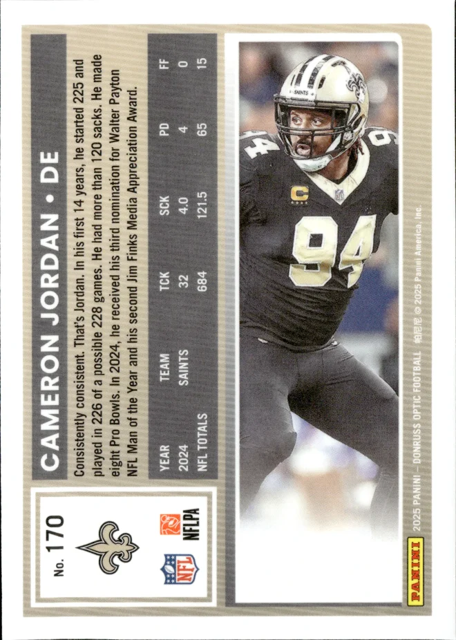 Cameron Jordan card back