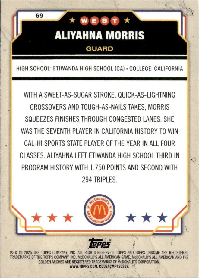 Aliyahna Morris card back