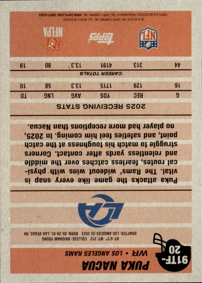 Puka Nacua card back