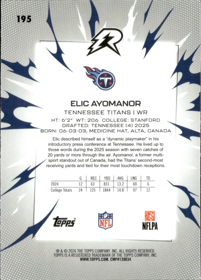 Elic Ayomanor card back