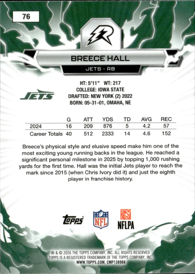 Breece Hall card back
