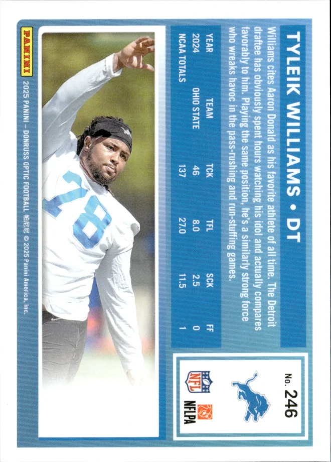 Tyleik Williams card back