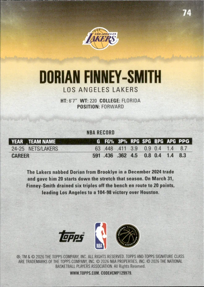 Dorian Finney-Smith card back