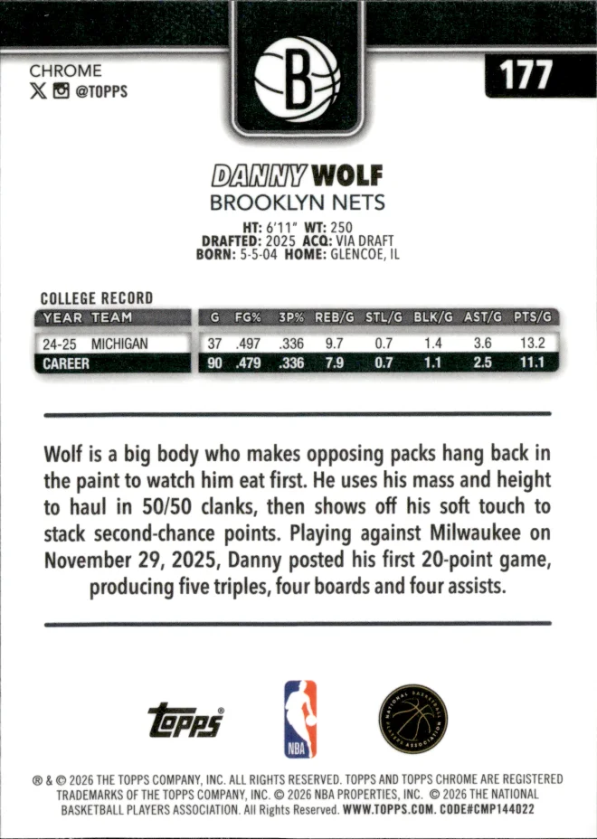 Danny Wolf card back