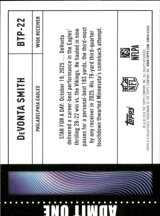 DeVonta Smith card back