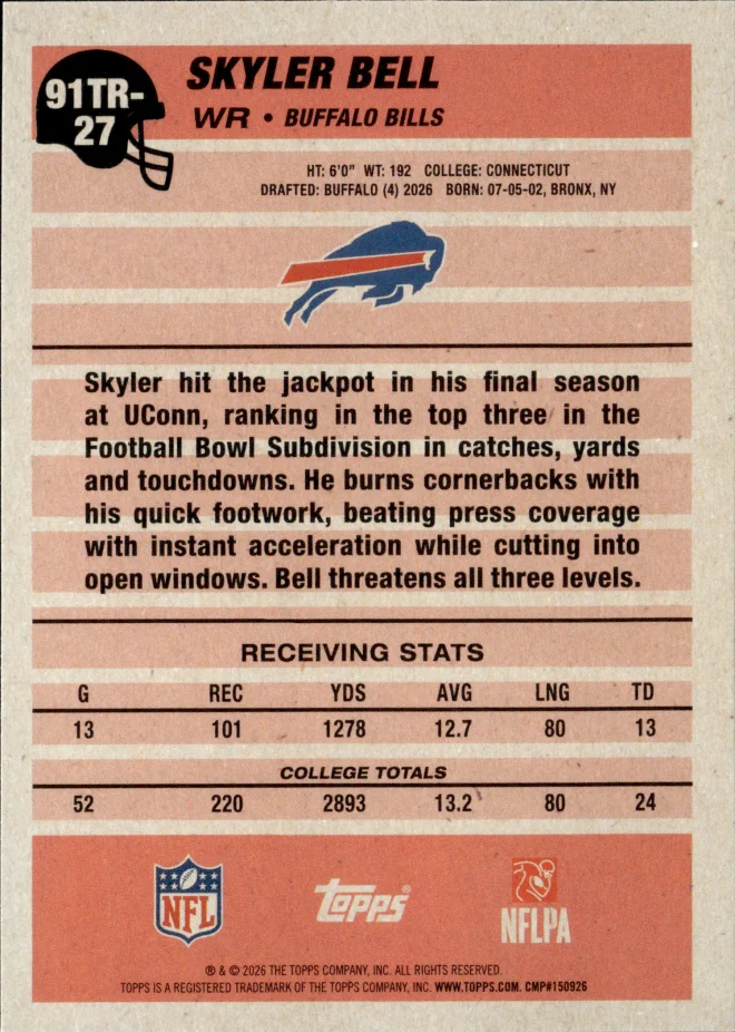 Skyler Bell card back