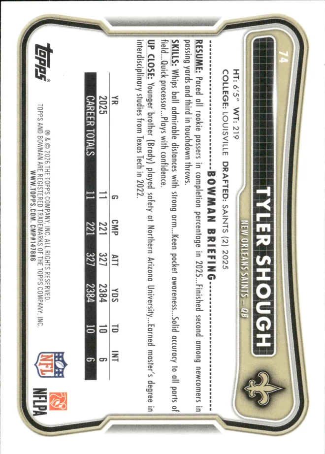 Tyler Shough card back