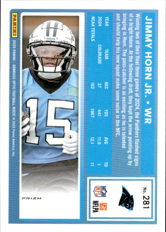 Jimmy Horn Jr. card back
