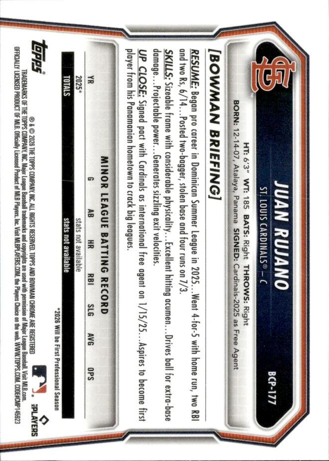 Juan Rujano card back