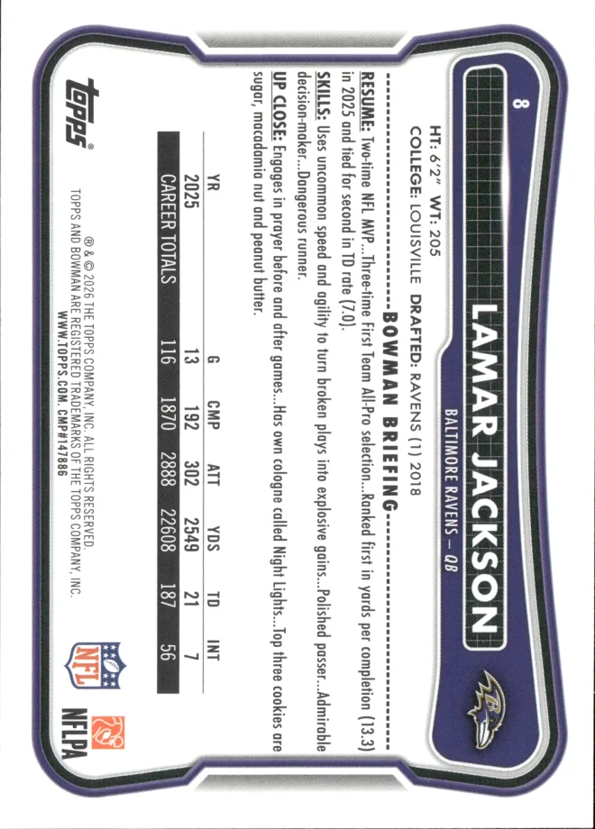 Lamar Jackson card back