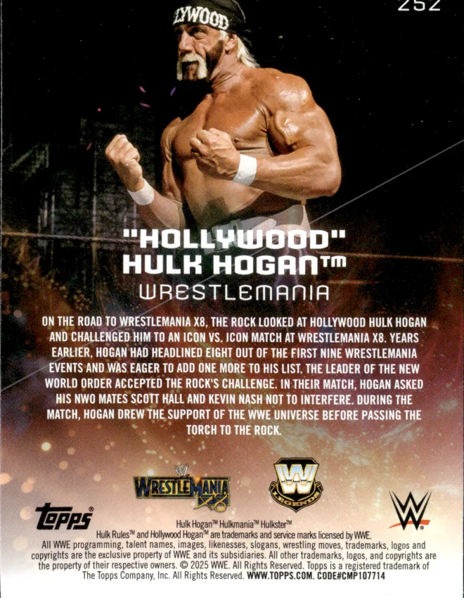 "Hollywood" Hulk Hogan card back