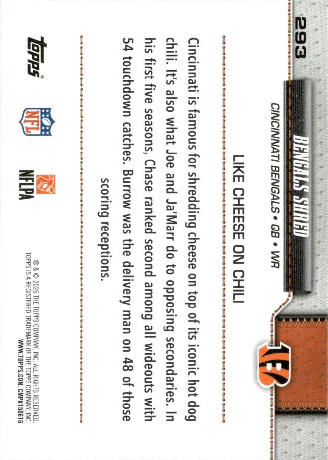 Joe Burrow / Ja'Marr Chase card back