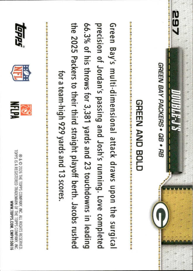 Jordan Love / Josh Jacobs card back