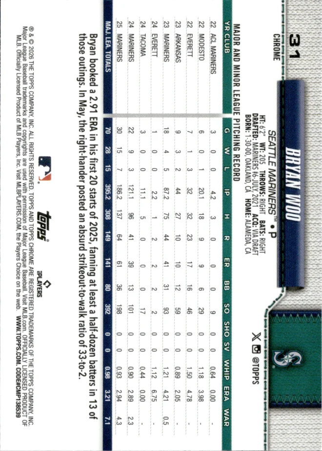 Bryan Woo card back