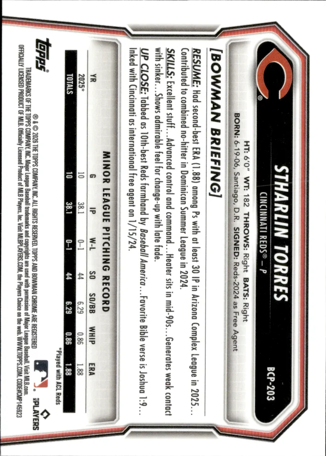 Stharlin Torres card back