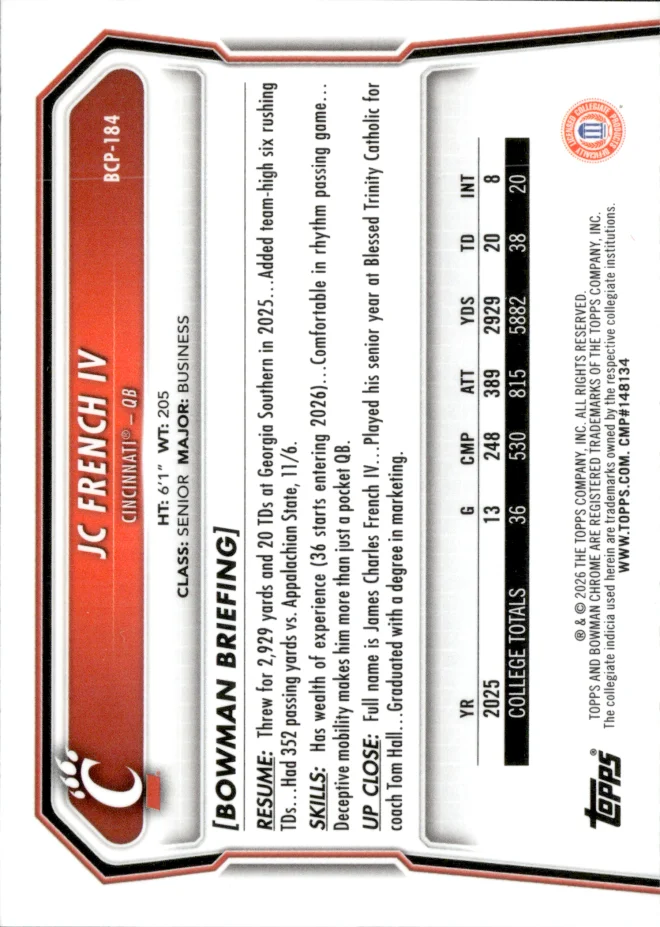 JC French IV card back
