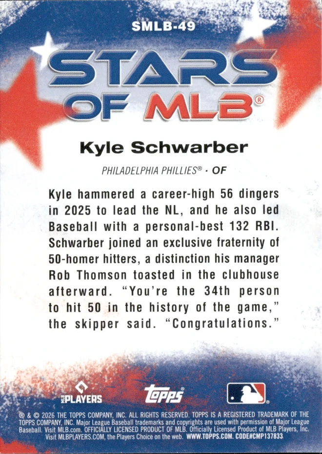 Kyle Schwarber card back
