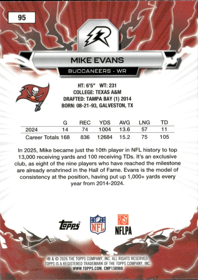 Mike Evans card back