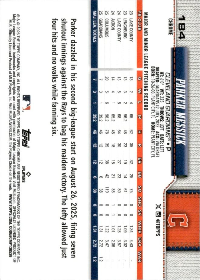 Parker Messick card back