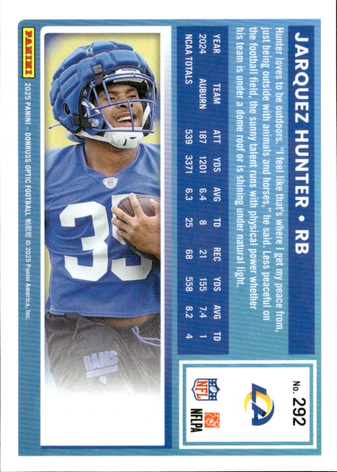 Jarquez Hunter card back