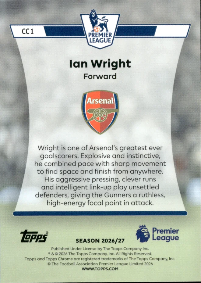 Ian Wright card back
