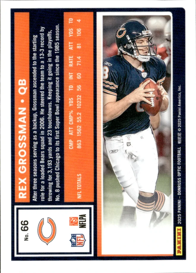 Rex Grossman card back