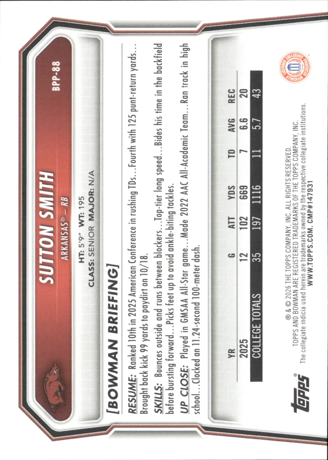 Sutton Smith card back