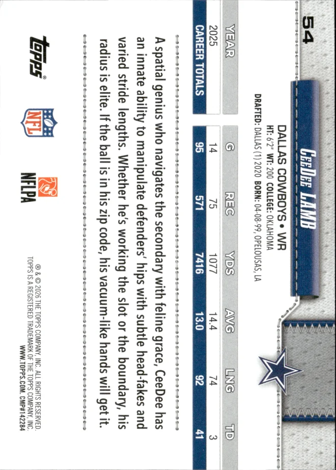 CeeDee Lamb card back