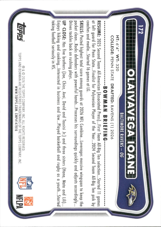 Olaivavega Ioane card back