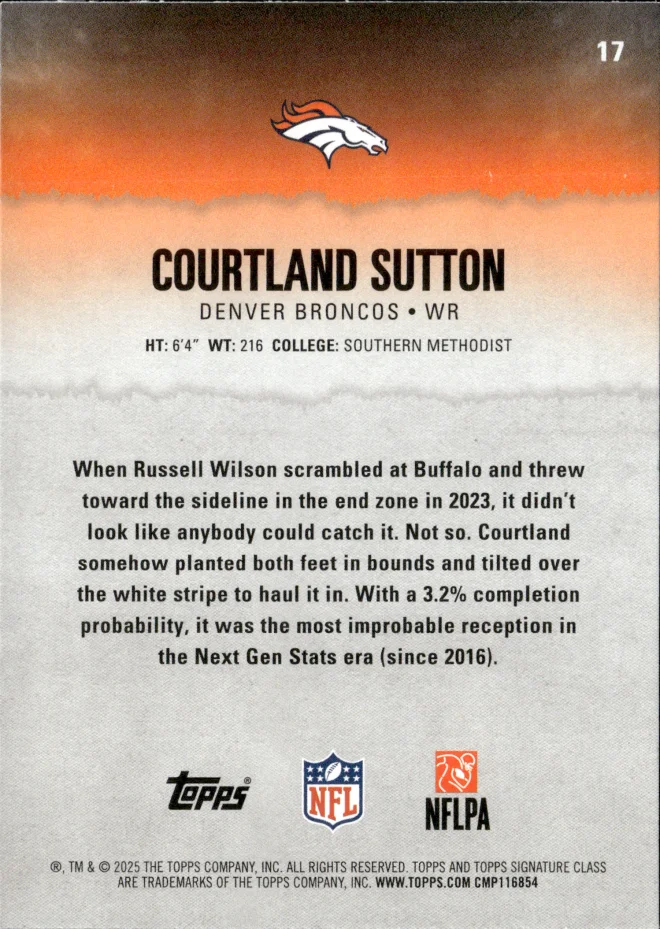 Courtland Sutton card back