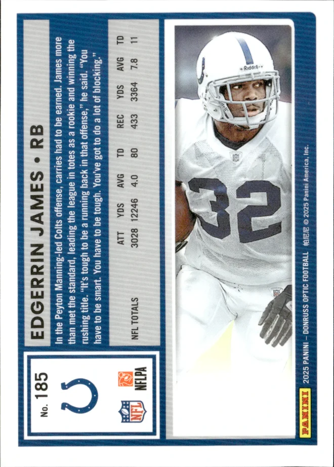 Edgerrin James card back