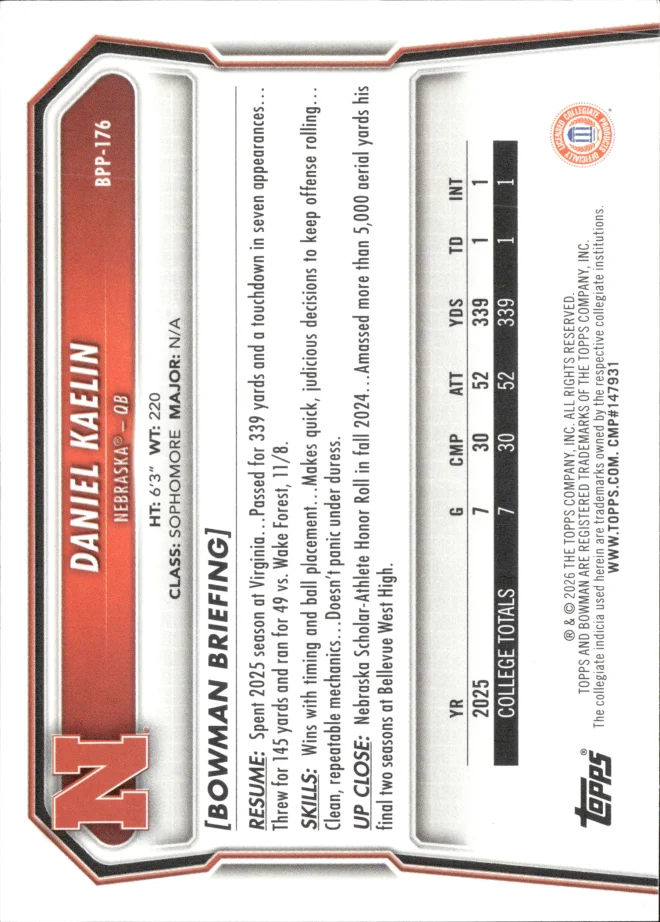 Daniel Kaelin card back