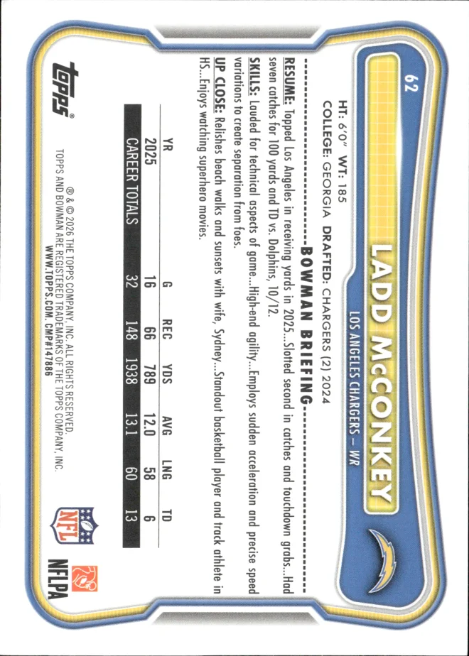 Ladd McConkey card back