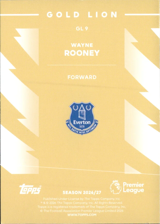 Wayne Rooney card back