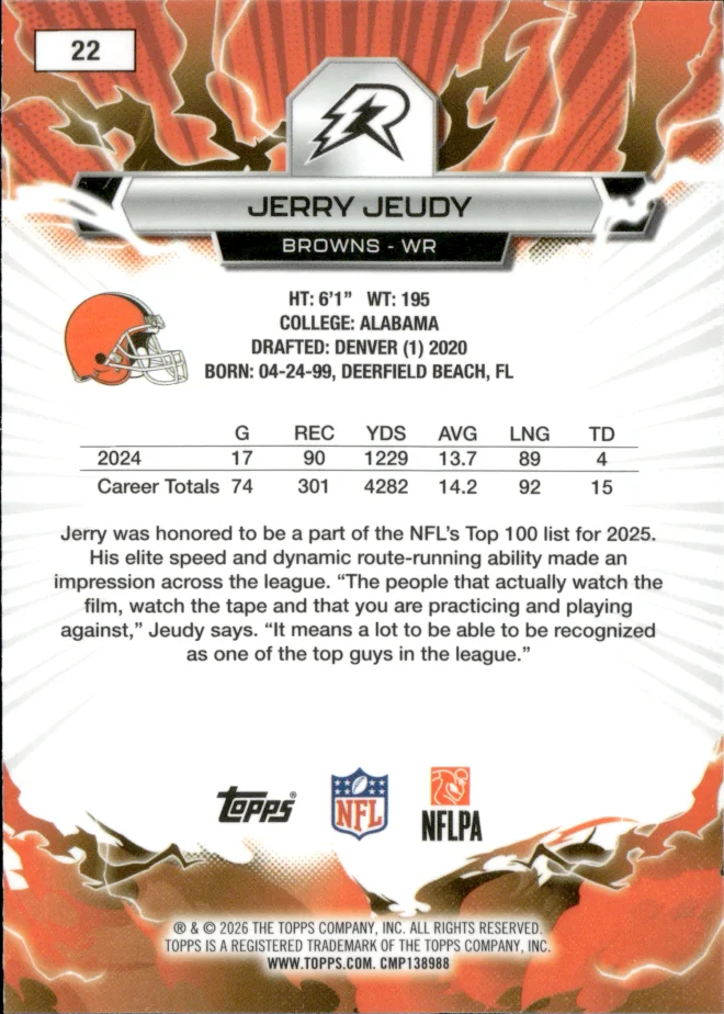 Jerry Jeudy card back