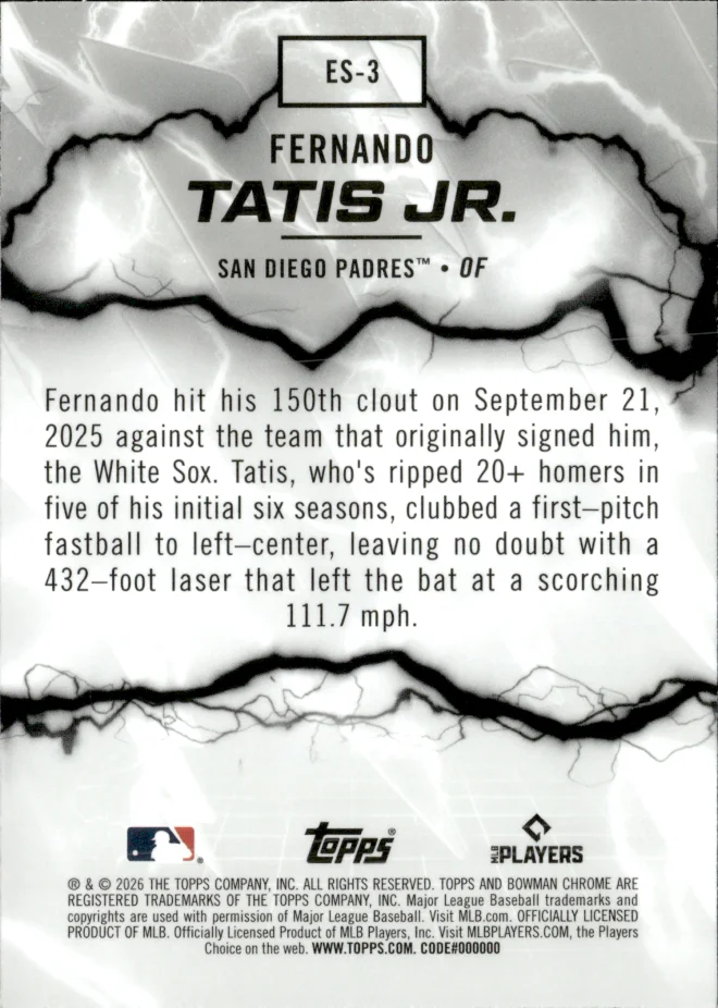 Fernando Tatis Jr. card back