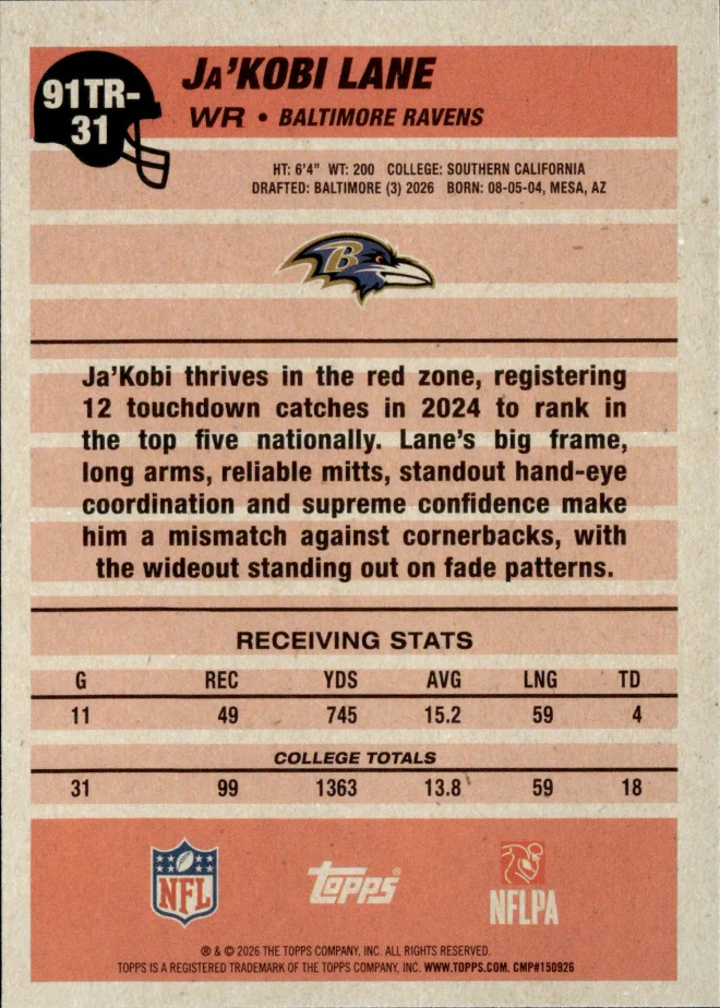 Ja'Kobi Lane card back