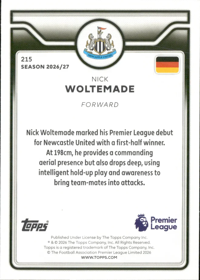 Nick Woltemade card back