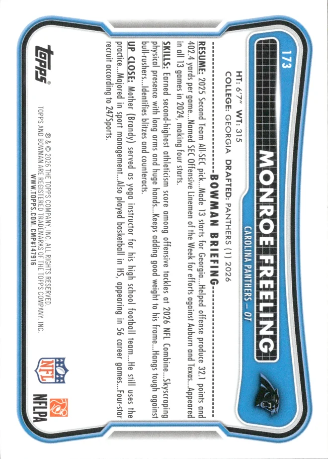 Monroe Freeling card back
