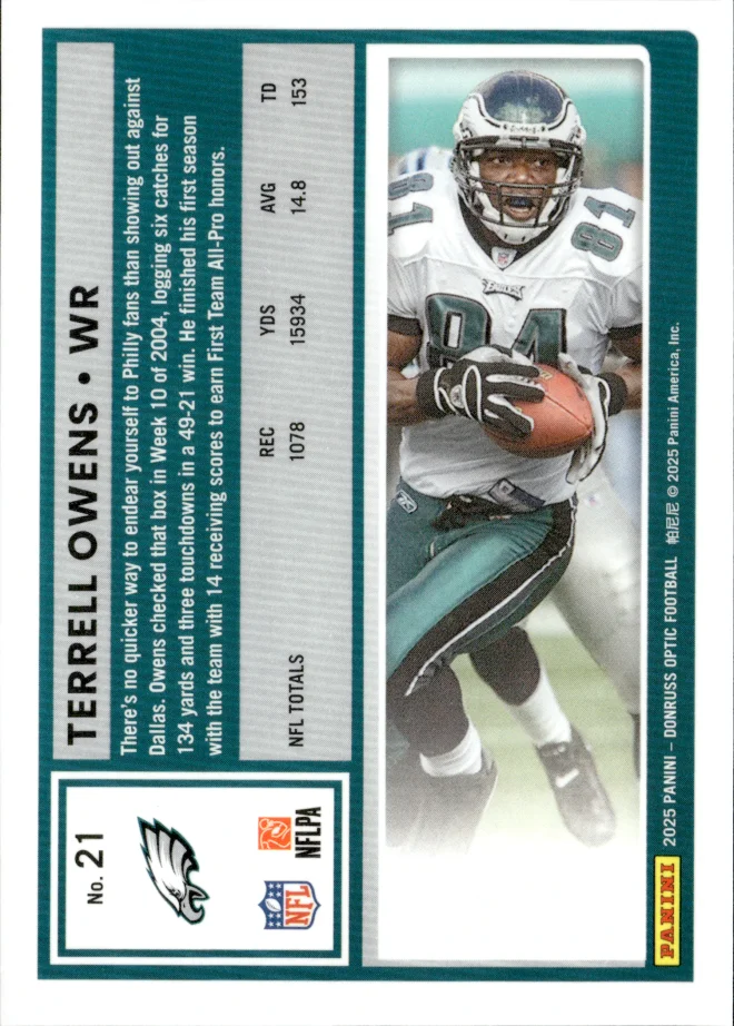 Terrell Owens card back