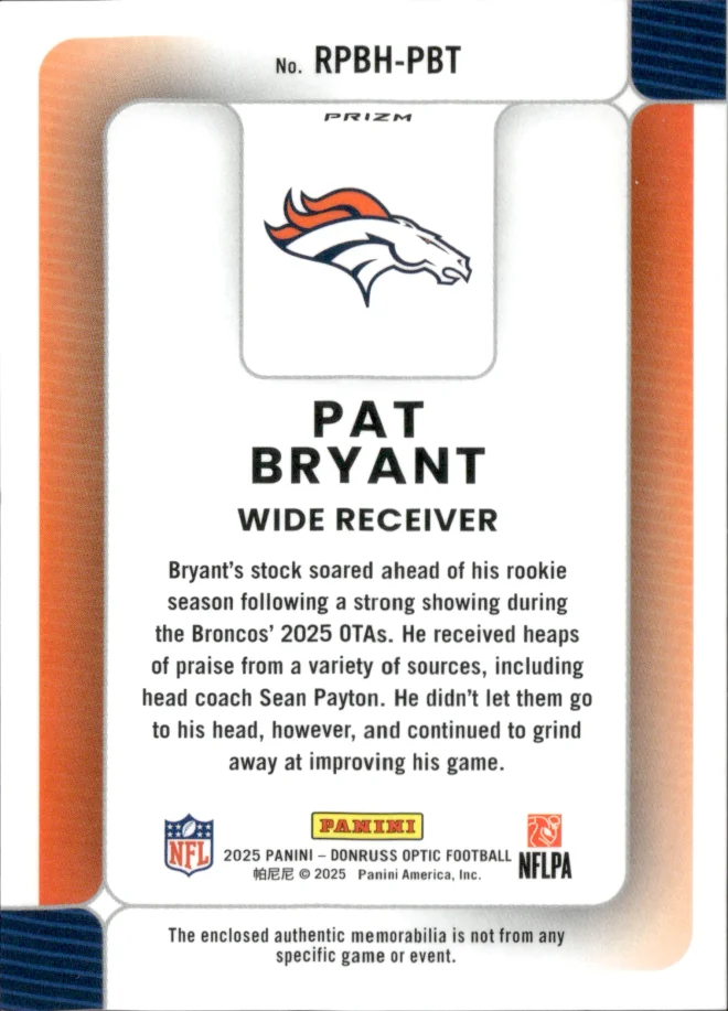 Pat Bryant card back