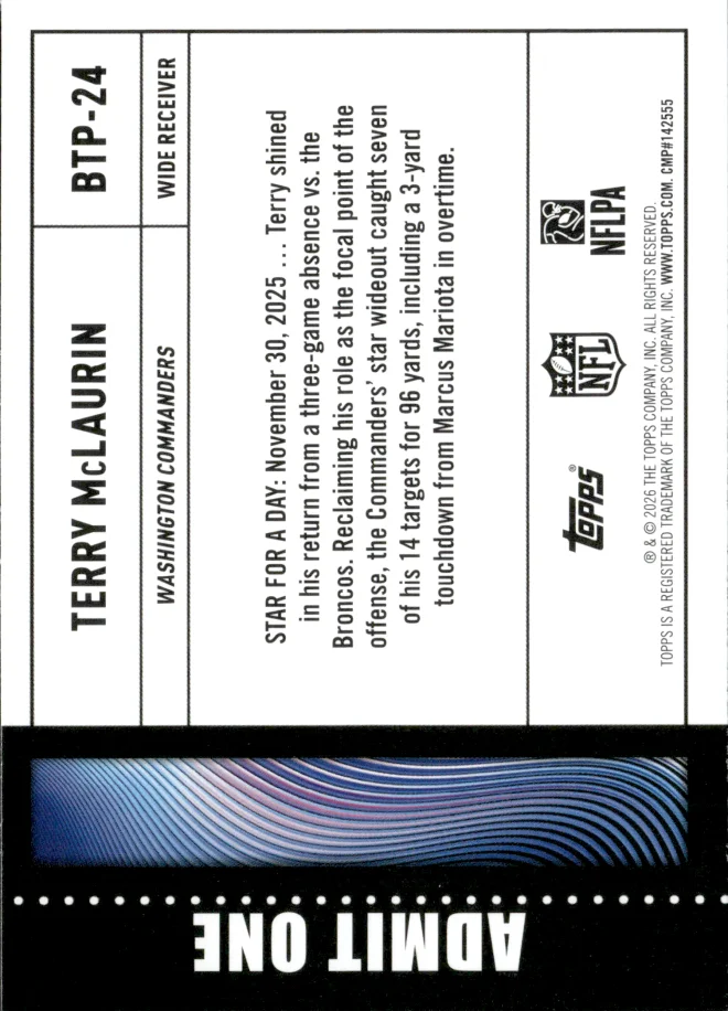 Terry McLaurin card back