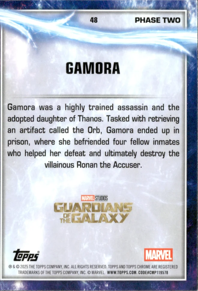 Gamora card back
