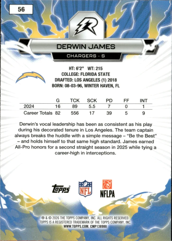 Derwin James card back