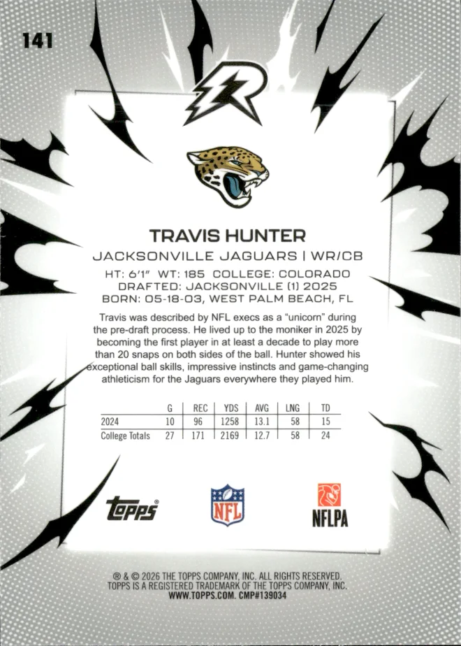 Travis Hunter card back